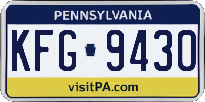PA license plate KFG9430