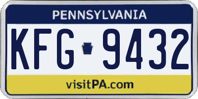 PA license plate KFG9432