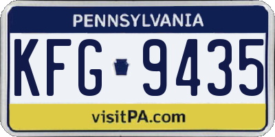 PA license plate KFG9435