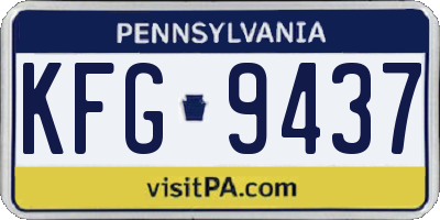 PA license plate KFG9437