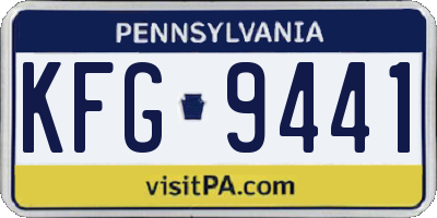 PA license plate KFG9441