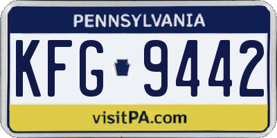 PA license plate KFG9442