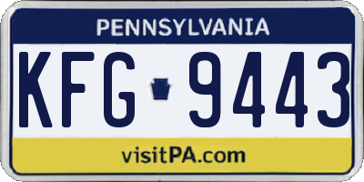 PA license plate KFG9443