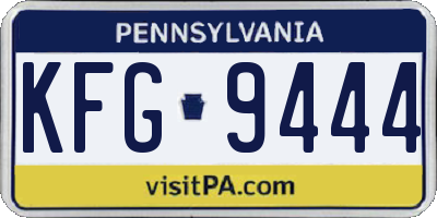 PA license plate KFG9444