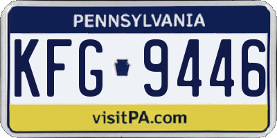 PA license plate KFG9446