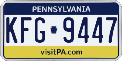 PA license plate KFG9447