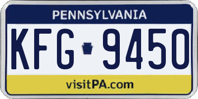 PA license plate KFG9450