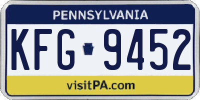 PA license plate KFG9452
