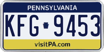 PA license plate KFG9453