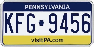 PA license plate KFG9456
