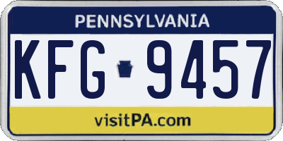 PA license plate KFG9457
