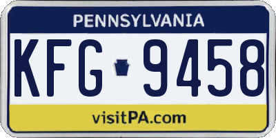 PA license plate KFG9458