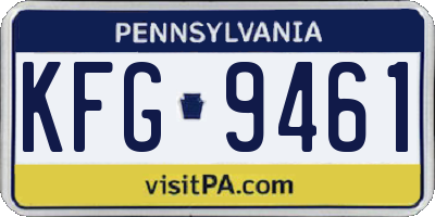 PA license plate KFG9461