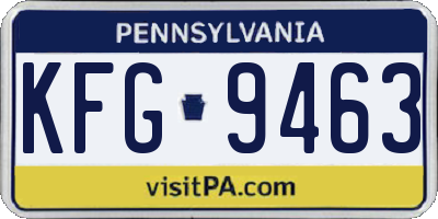 PA license plate KFG9463