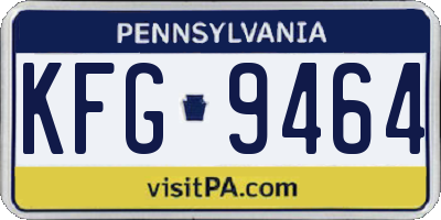 PA license plate KFG9464