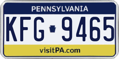 PA license plate KFG9465
