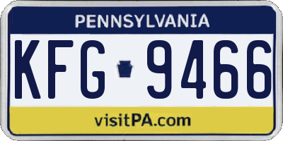 PA license plate KFG9466