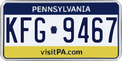 PA license plate KFG9467