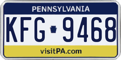 PA license plate KFG9468