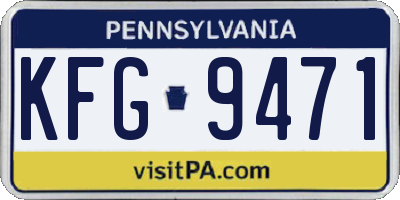 PA license plate KFG9471