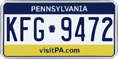 PA license plate KFG9472
