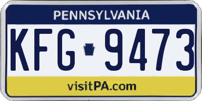 PA license plate KFG9473