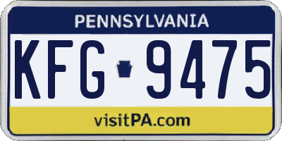 PA license plate KFG9475