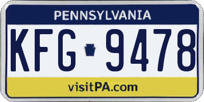PA license plate KFG9478