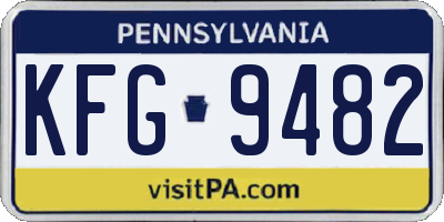 PA license plate KFG9482