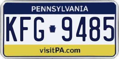 PA license plate KFG9485