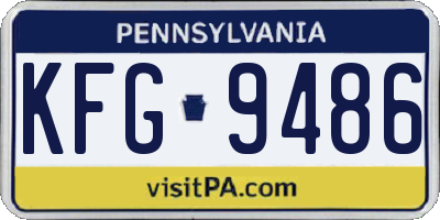 PA license plate KFG9486