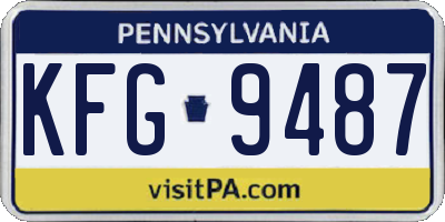 PA license plate KFG9487