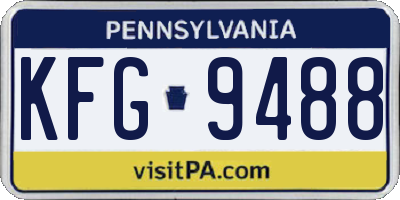 PA license plate KFG9488