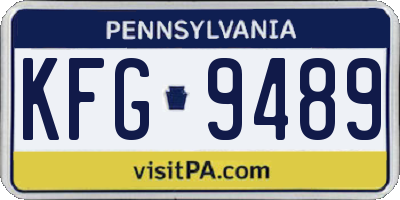PA license plate KFG9489