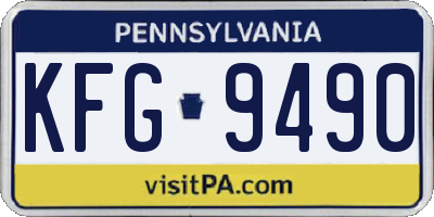 PA license plate KFG9490