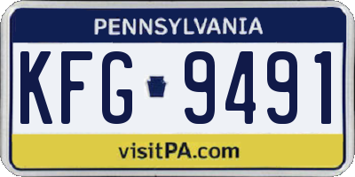 PA license plate KFG9491