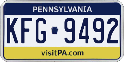 PA license plate KFG9492