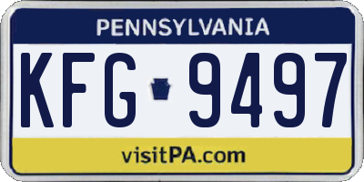 PA license plate KFG9497