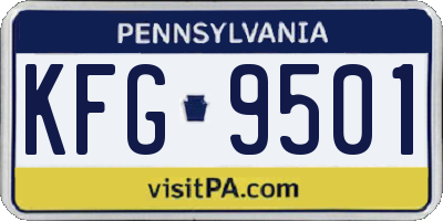 PA license plate KFG9501