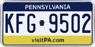 PA license plate KFG9502
