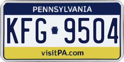 PA license plate KFG9504