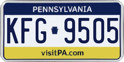 PA license plate KFG9505