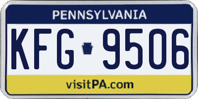 PA license plate KFG9506