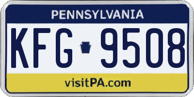 PA license plate KFG9508