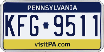 PA license plate KFG9511