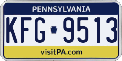 PA license plate KFG9513