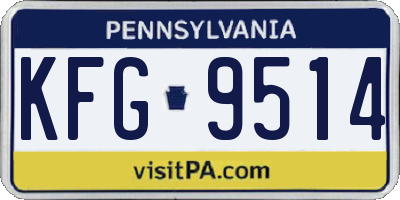 PA license plate KFG9514