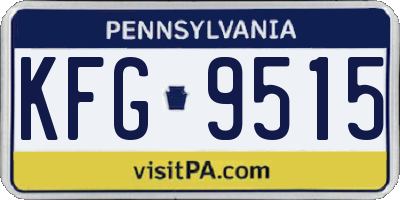 PA license plate KFG9515