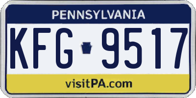 PA license plate KFG9517