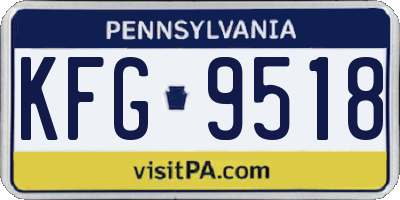 PA license plate KFG9518